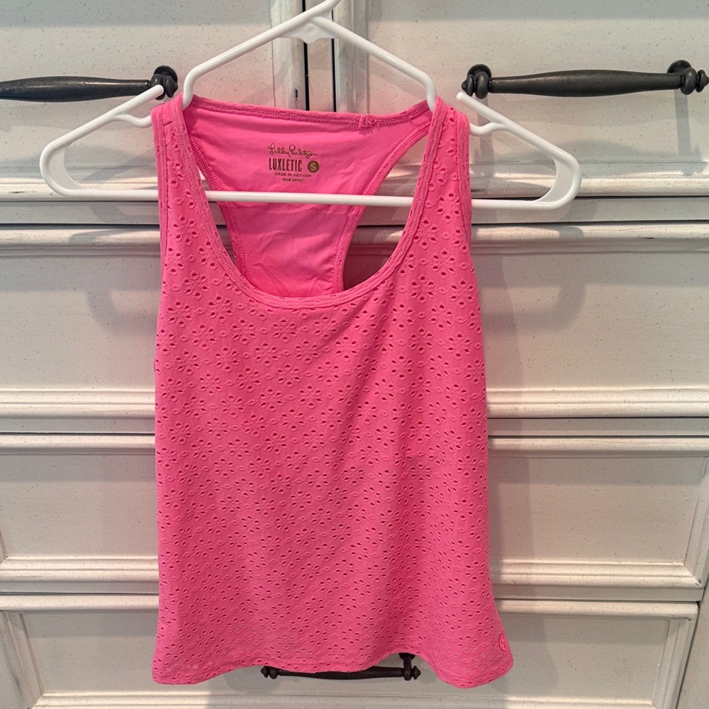 Pink Eyelet Tank Top Lilly Pulitzer